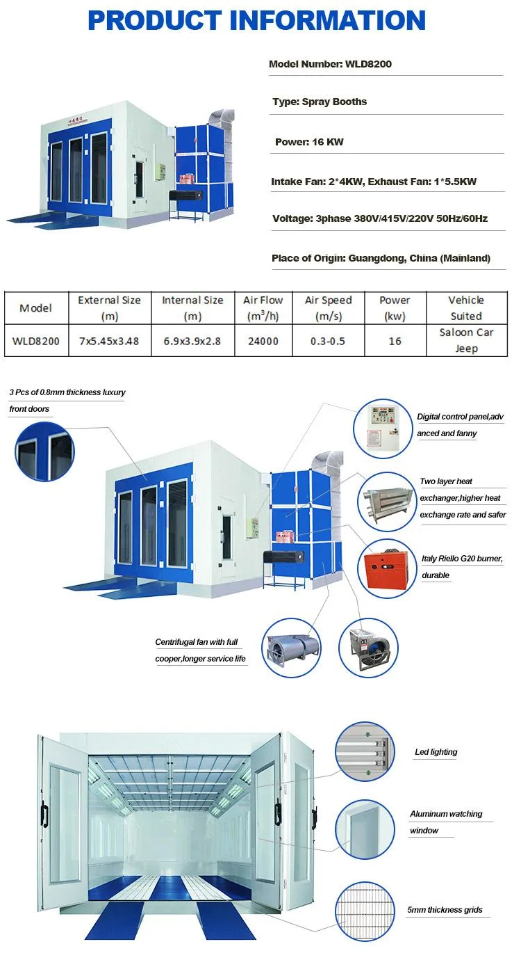 Wld8200 Oven Baked Machine for Car Spray Oven Baked Car Painting Price