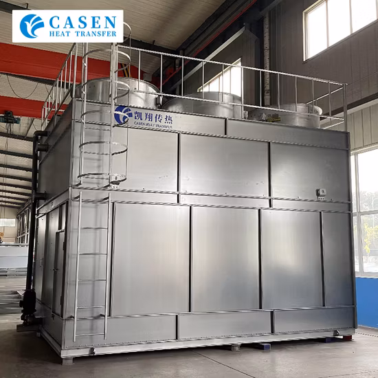 Certificato CTI, marchio Casen, evaporazione ad aria, flusso incrociato/controcorrente, circuito chiuso, torre di raffreddamento acqua in acciaio, prezzo