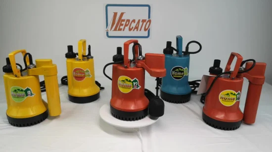 Piccola pompa sommergibile portatile in plastica per uso domestico con interruttore a galleggiante per irrigazione di giardini paesaggistici, lavaggio auto, drenaggio del seminterrato (serie Home)